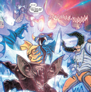 Sound Effect of the Week:
ZRAAK ZRAAAAAK-DOOOOOOOM
From Godzilla Vs Power Rangers 2 #4