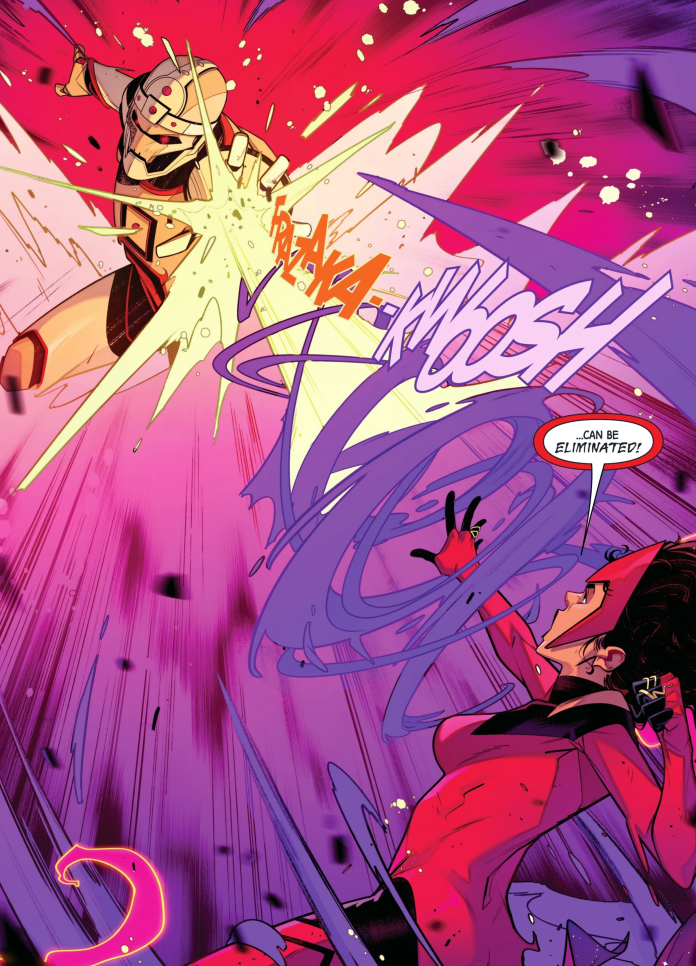 Sound Effect of the Week:
FRAZAKA-KWOOSH
From Scarlet Witch #6