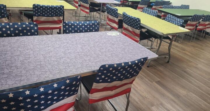 The decorations are going up. We've got the event room ready with some patriotism. Don't forget the FREE holiday dice on Friday July 4th. And if you want to be in our 4th of July parade (and have costume) , contact us.