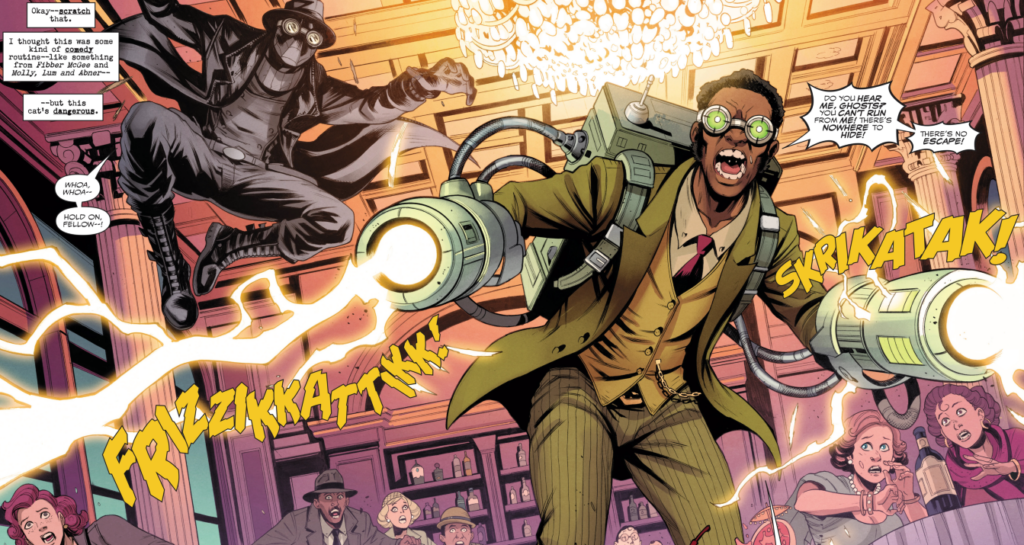 Sound Effect of the Week:
FRIZZIKKATTIKK!
SKRIKATAK!
From Spider-Man Noir 4